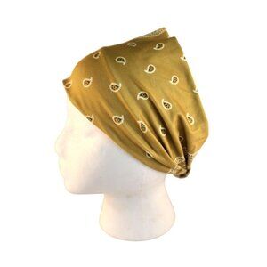 Yellow Paisley Print Stretchable  Headband Bandana Women’s Hair Wrap